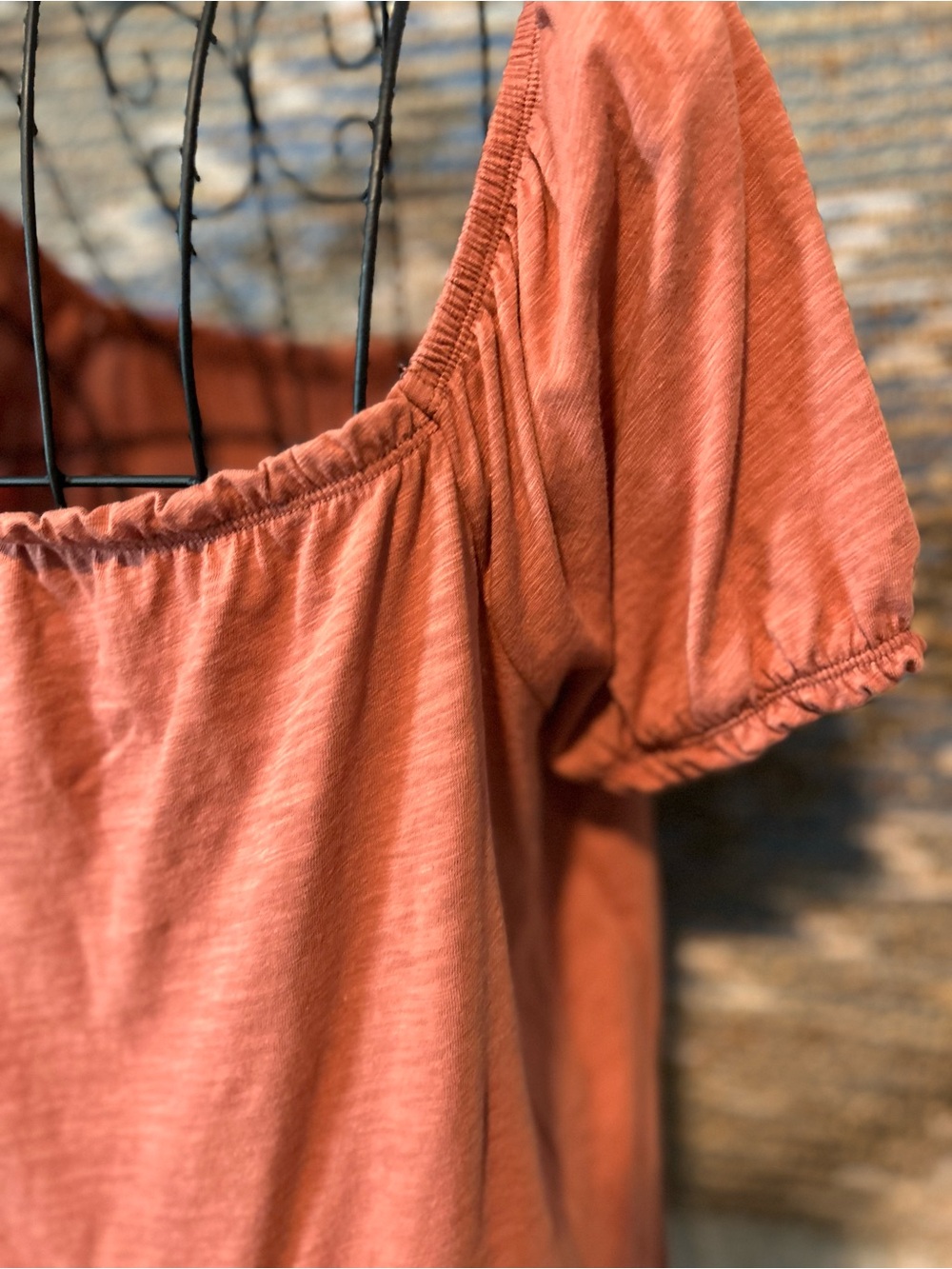 SO Rust Button-Front Off-Shoulder Top - Picture 6 of 7
